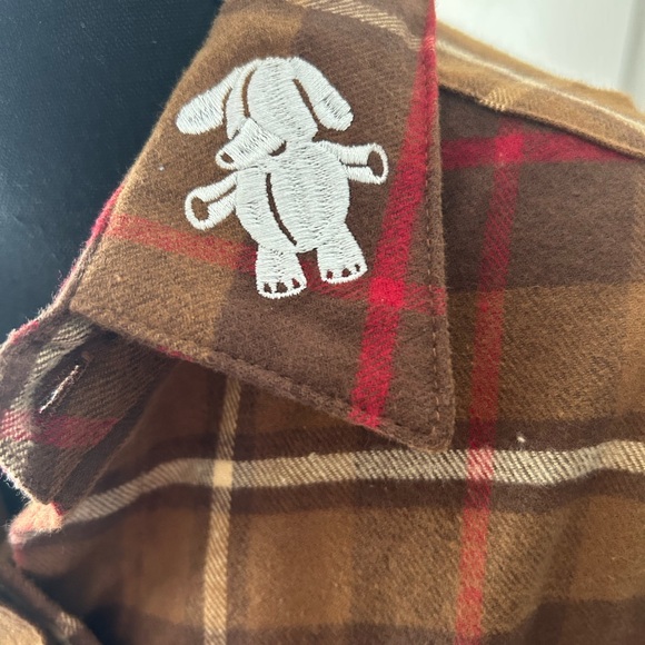 Brown Plaid CakeWorthy Rudolph Flannel NWT. Unisex - Picture 3 of 8